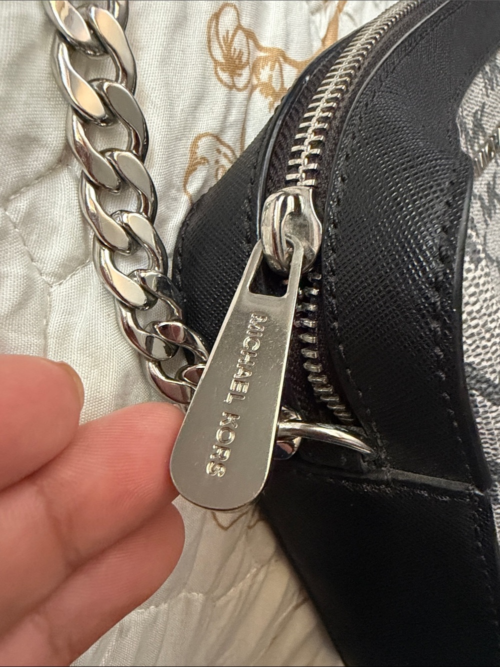 Michael Kors Black and Gray MK Logo Crossbody Bag - Picture 4 of 7